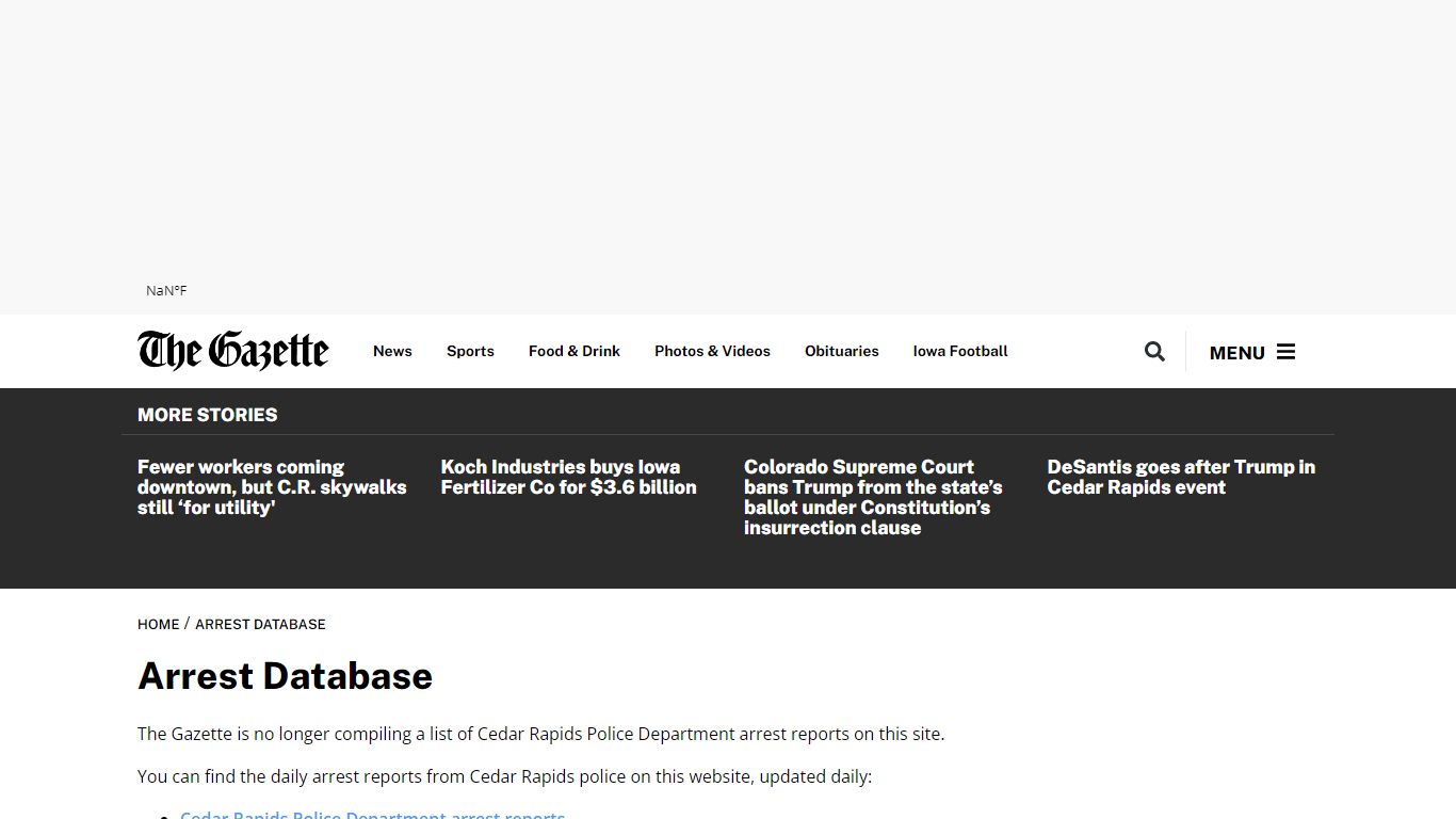 Arrests Database | The Gazette